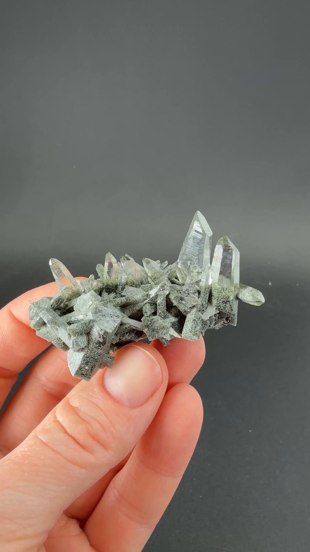Chlorite Included Quartz Cluster from Mt. Ganesh, Nepal TF2181