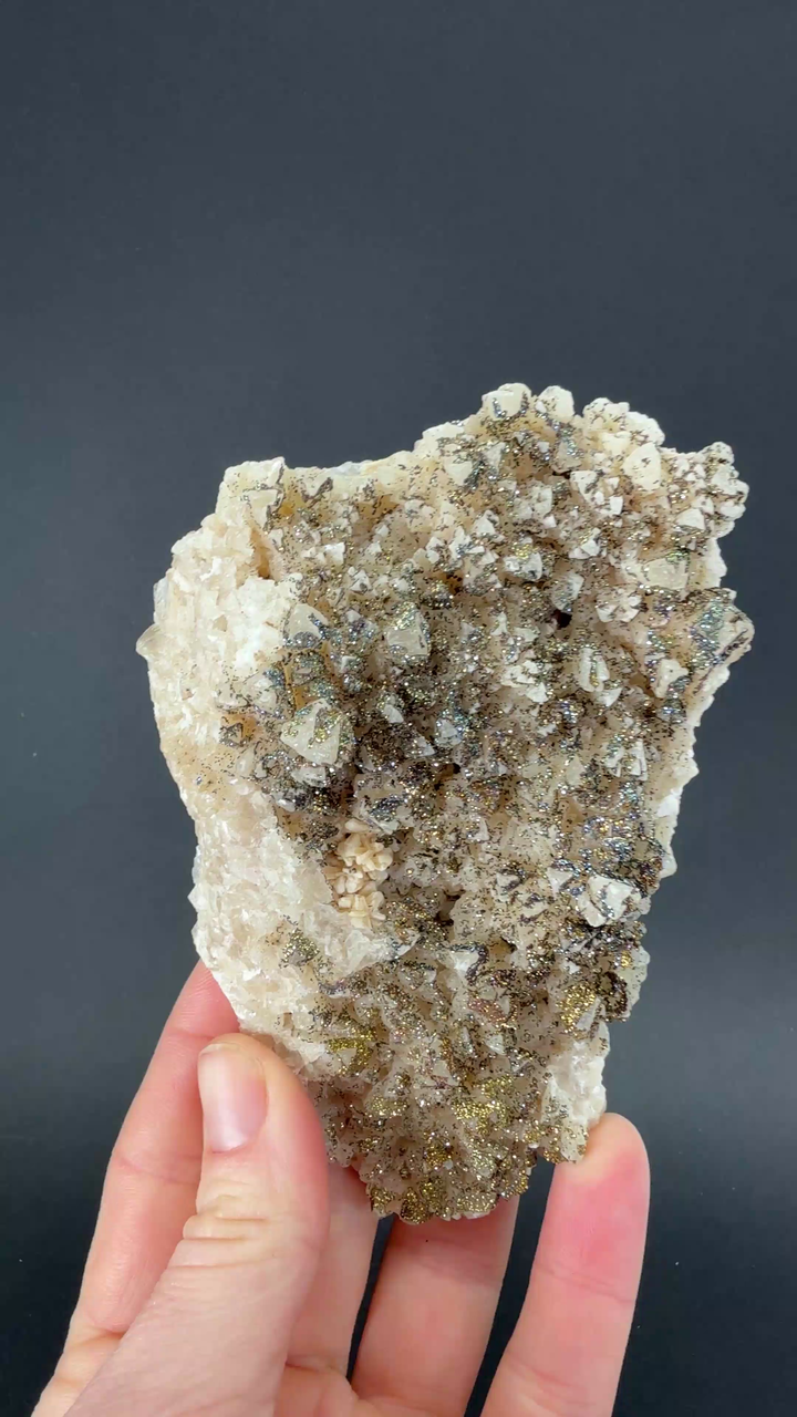 Iridescent Pyrite on Stilbite from Kazakhstan TF2229