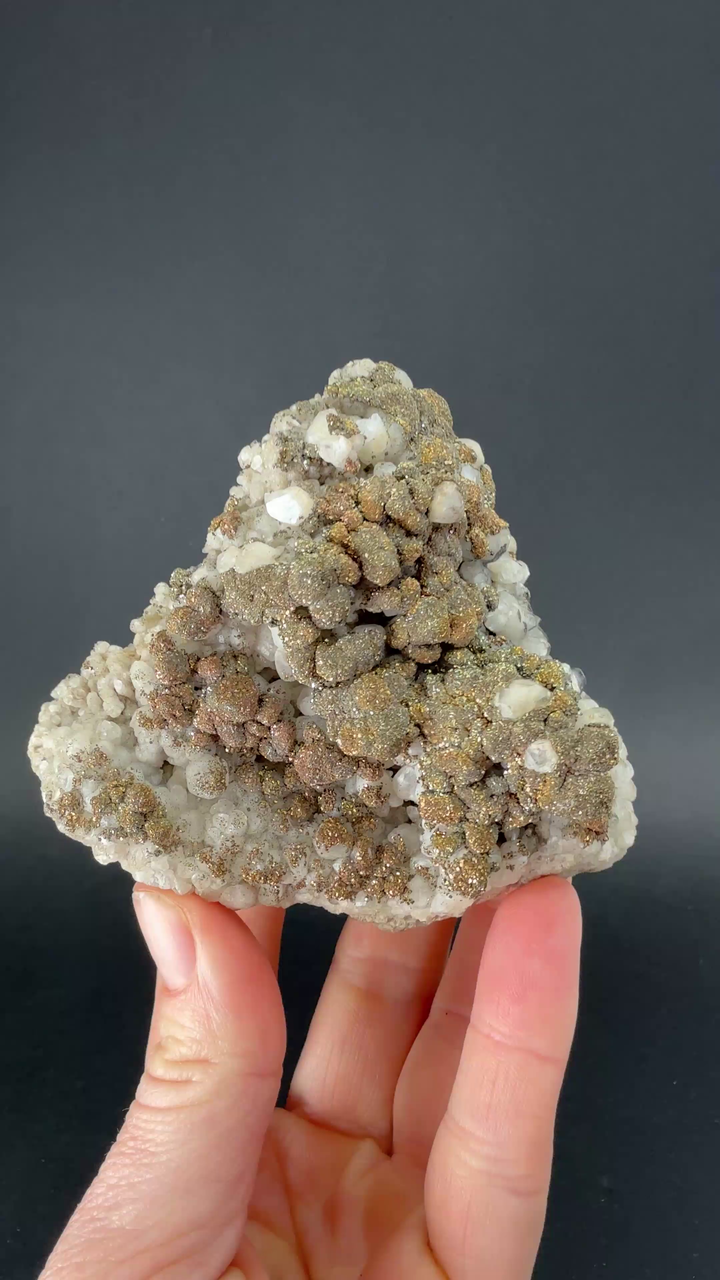 Iridescent Pyrite on Calcite from Kazakhstan TF2230