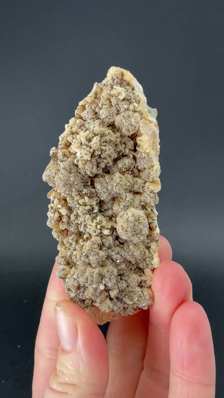 Iridescent Pyrite on Stilbite from Kazakhstan TF2272