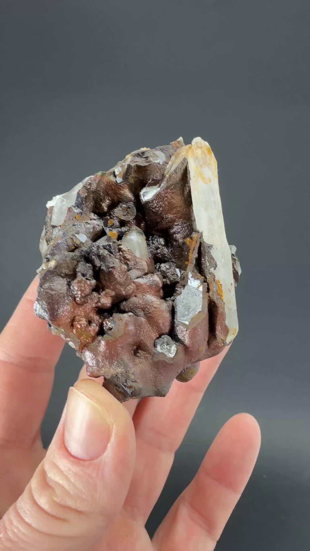 Quartz coated with Iridescent Goethite from Peru TF2578