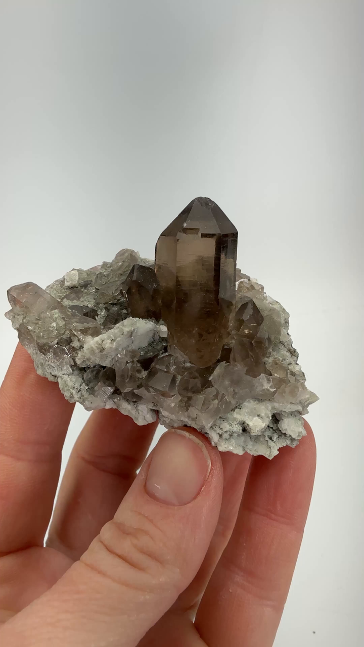 Smoky Quartz with Adularia from Mt. Blanc TF940