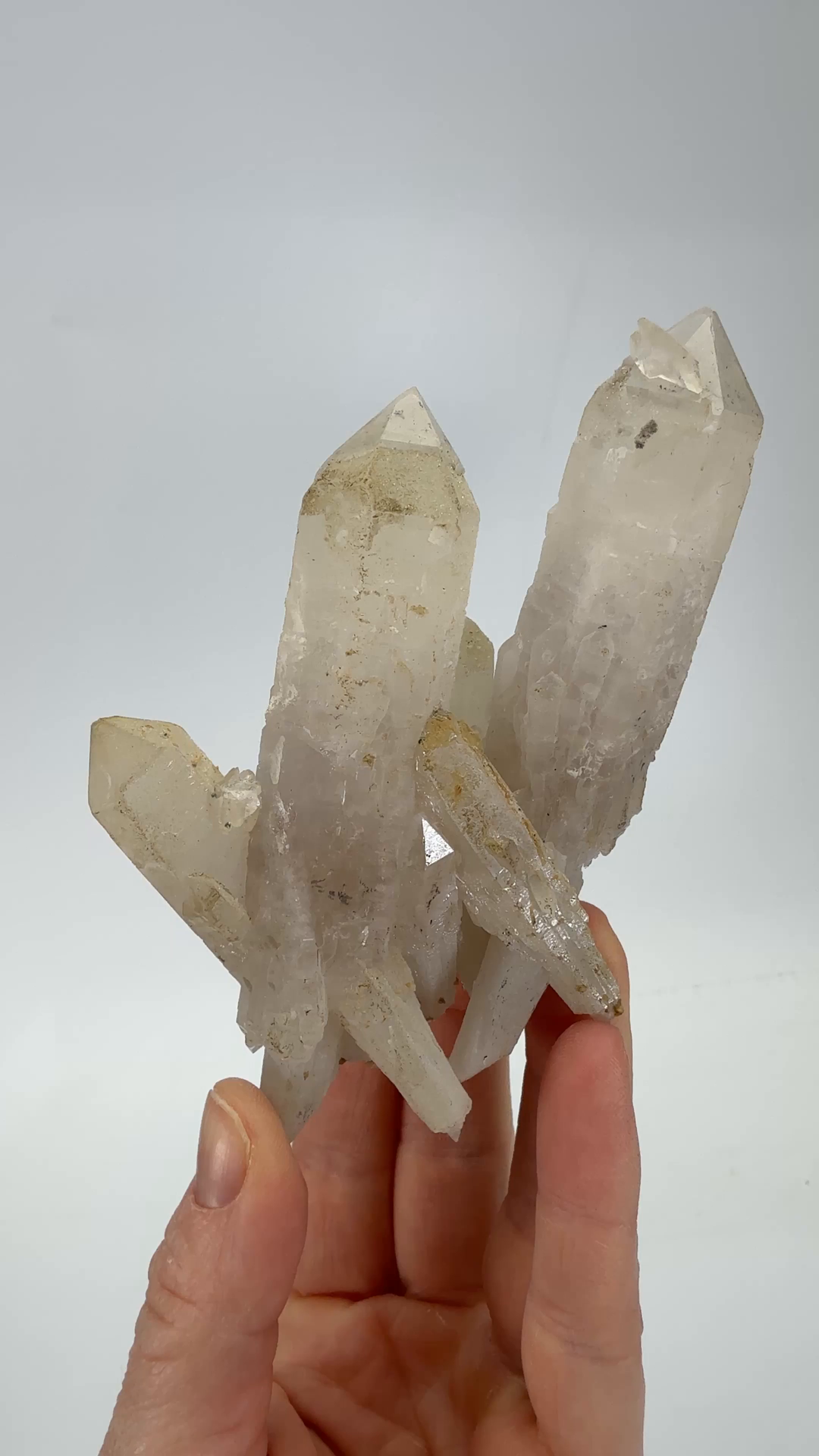 Quartz Scepter Cluster with Calcite from Dalnegorsk, Russia TU1695
