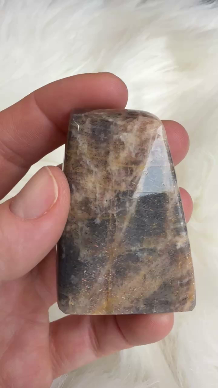 84 gram Polished Lattice Sunstone from Tanzania TZ1175