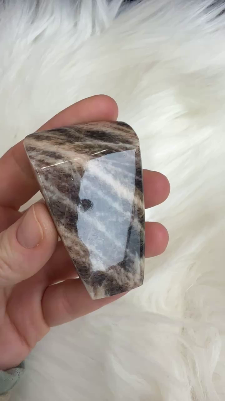 85 gram Polished Lattice Sunstone from Tanzania TZ1177
