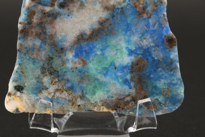 3" Azurite Tetrahedrite Fluorite and Malachite Slab from Asturias, Spain DX2541