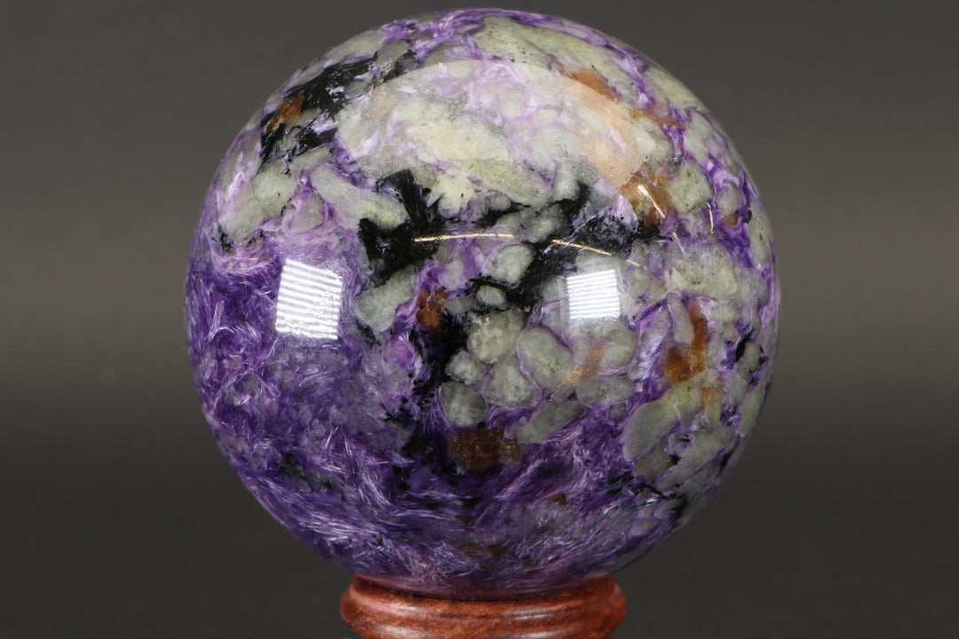 3.1" Russian Charoite Sphere with Stand DM868