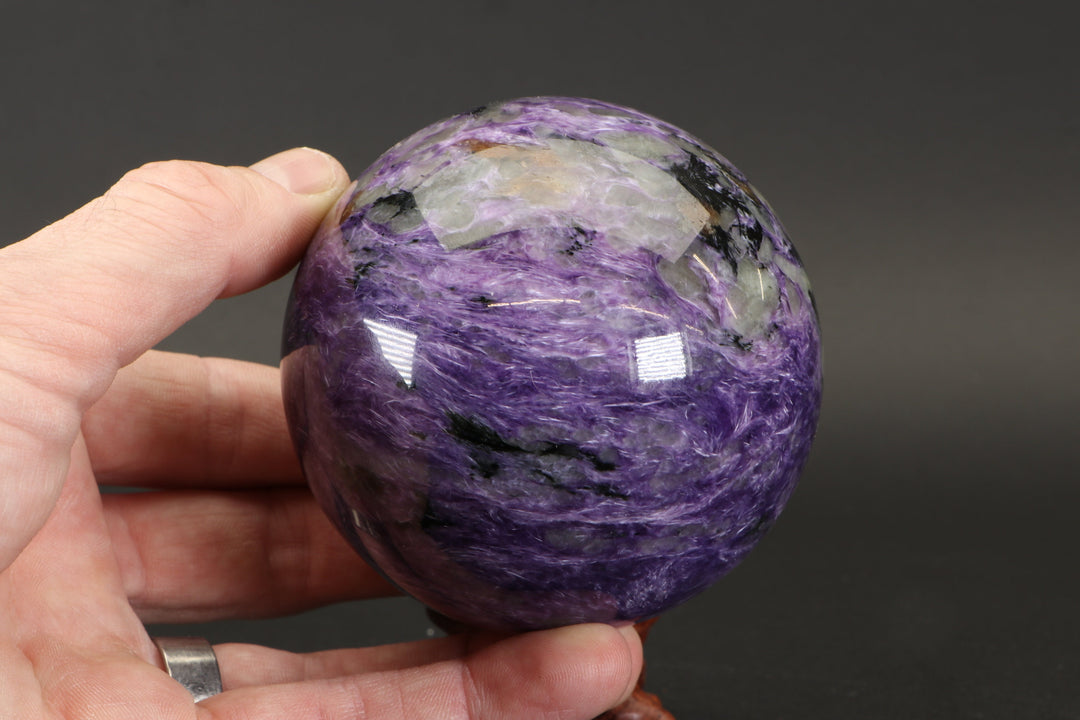 3.1" Russian Charoite Sphere with Stand DM868