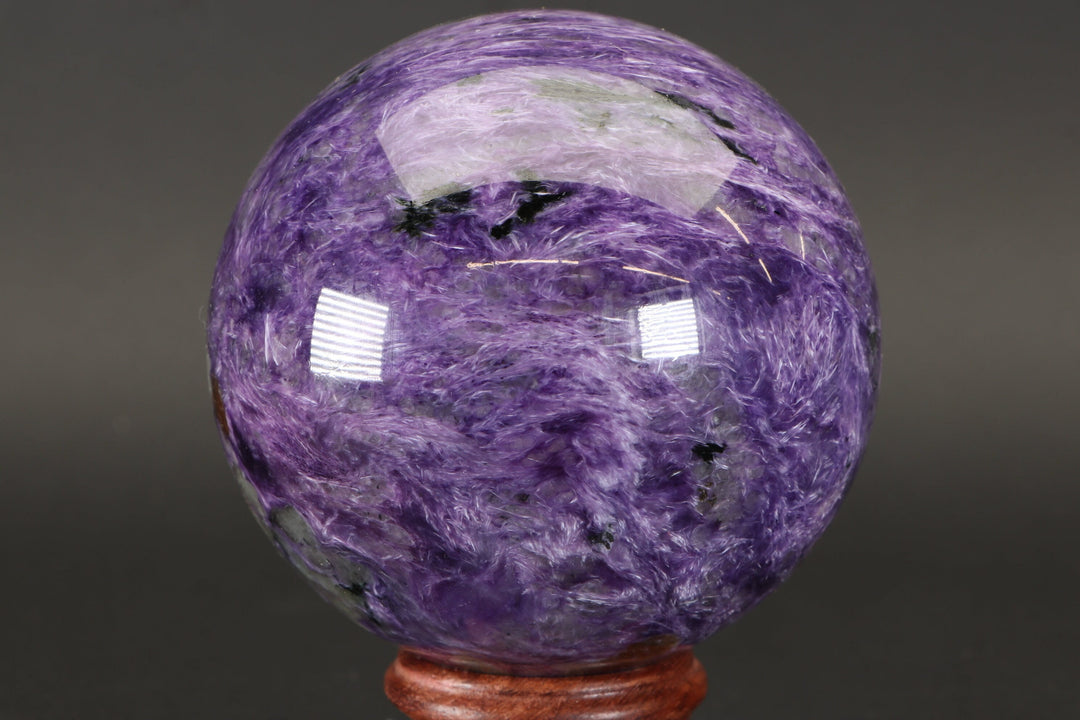 3.1" Russian Charoite Sphere with Stand DM868