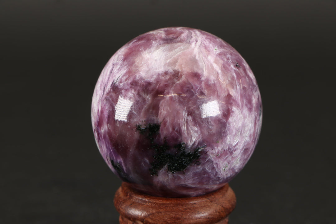 1.6" Russian Charoite Sphere with Stand DA1753