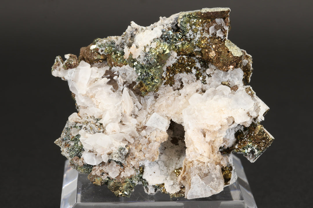 Pyrite and Calcite after Fluorite Pseudomorph Specimen - Dalnegorsk, Russia TD1608