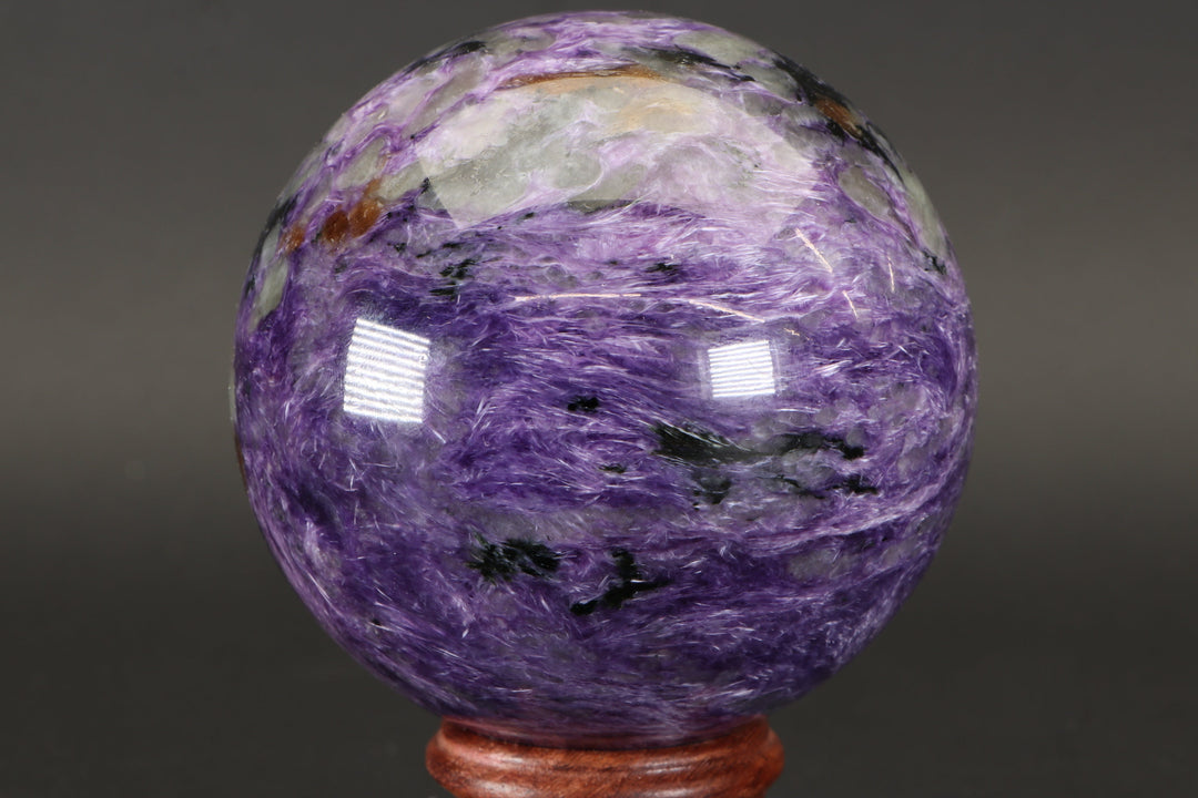 3.1" Russian Charoite Sphere with Stand DM868