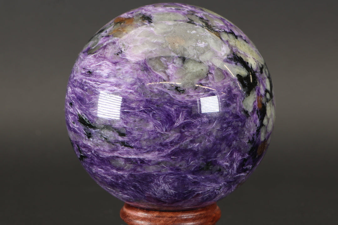 3.1" Russian Charoite Sphere with Stand DM868