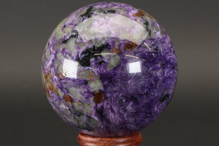 3.1" Russian Charoite Sphere with Stand DM868