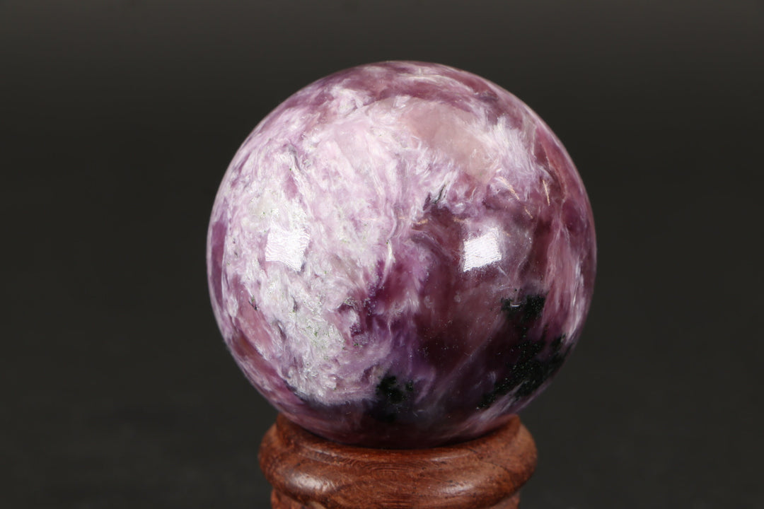 1.6" Russian Charoite Sphere with Stand DA1753