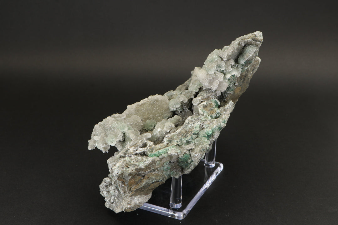 Druzy Quartz on Green Fluorite Specimen from Inner Mongolia, China TU3010