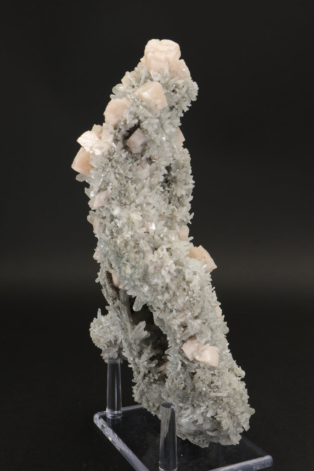 Needle Quartz Cluster with Pink Dolomite Crystals DX1485