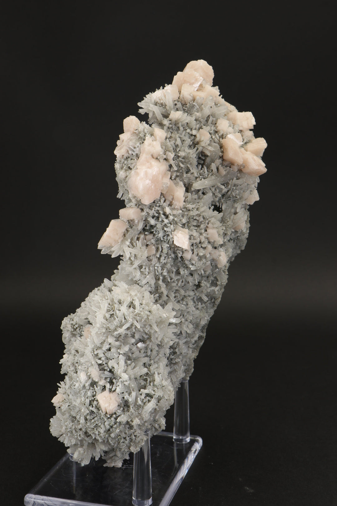 Needle Quartz Cluster with Pink Dolomite Crystals DX1485