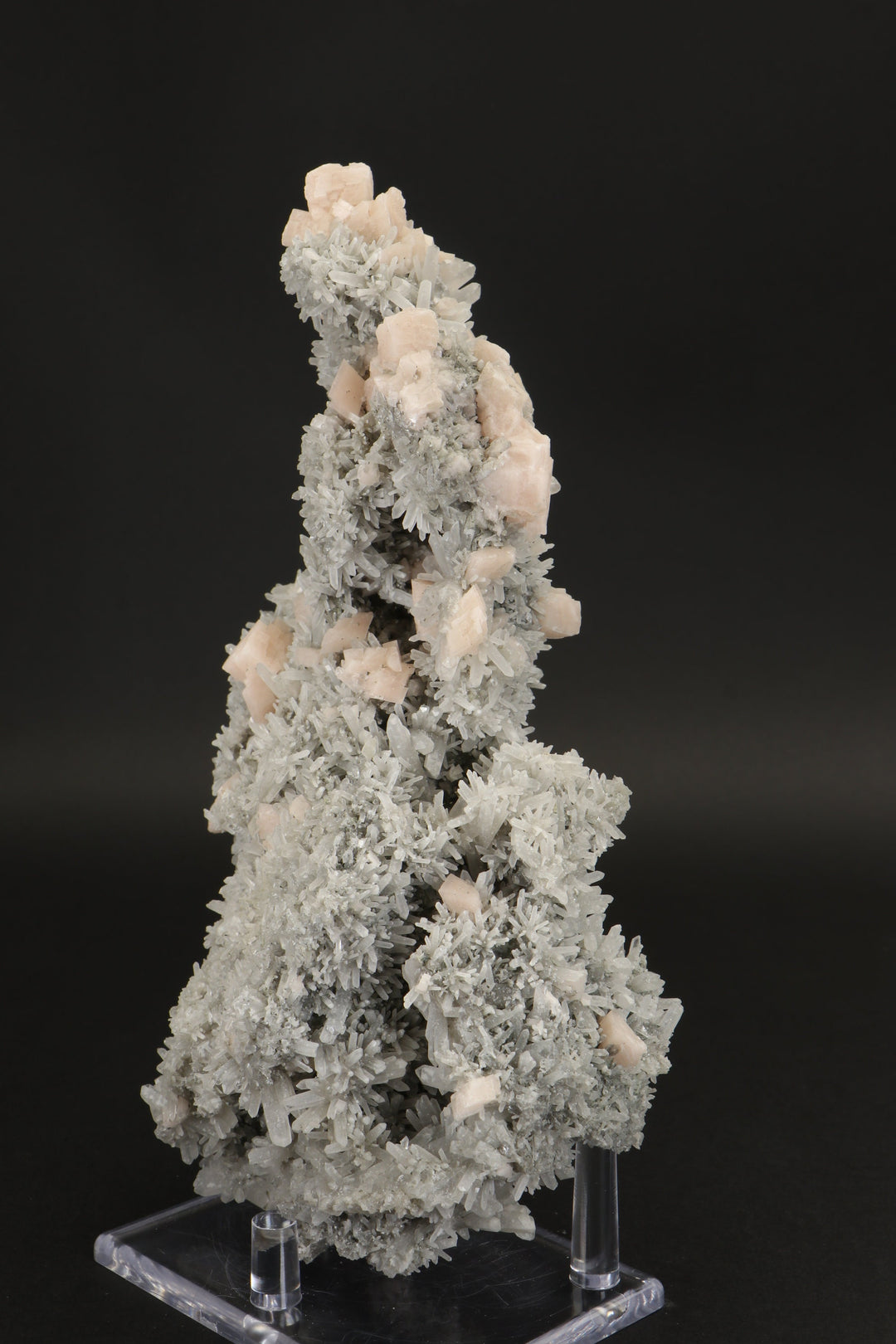 Needle Quartz Cluster with Pink Dolomite Crystals DX1485