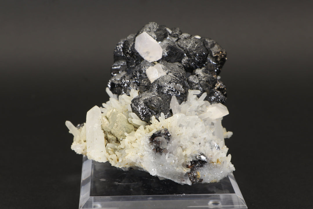 Sphalerite with Calcite and Quartz Specimen - Bor Mine, Dalnegorsk DX1114