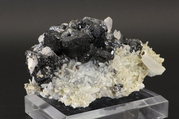 Sphalerite with Calcite and Quartz Specimen - Bor Mine, Dalnegorsk DX1114