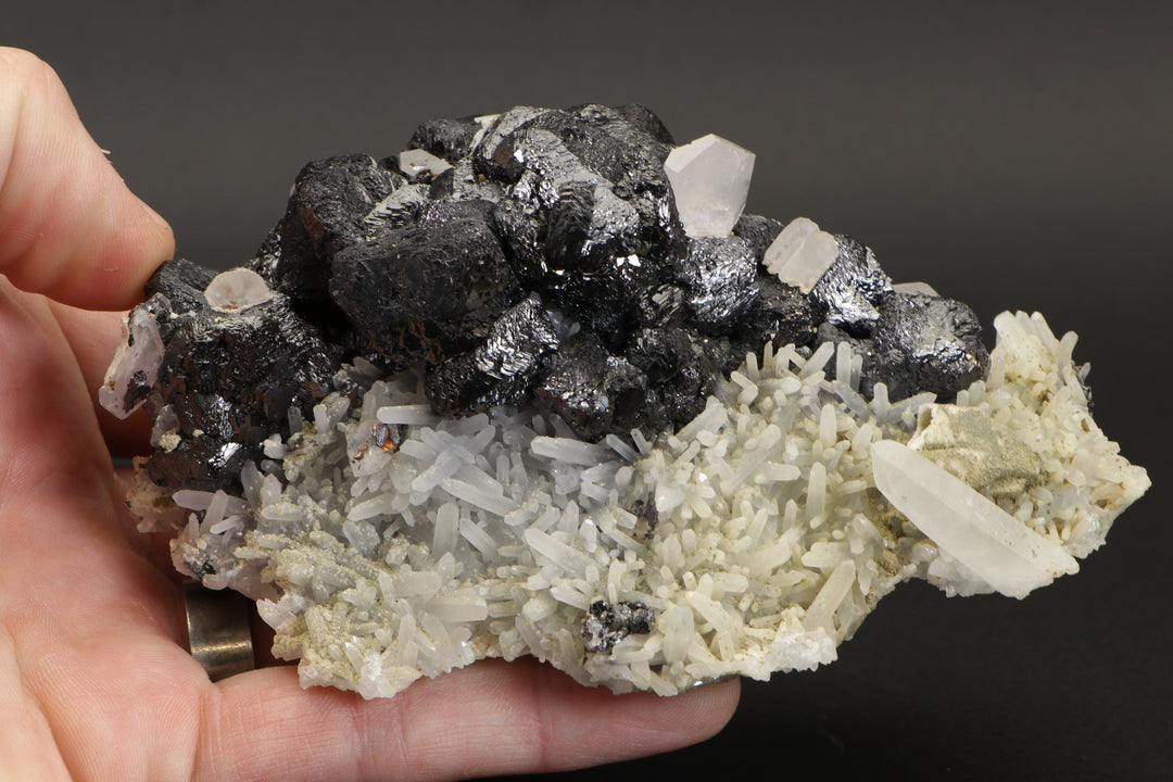 Sphalerite with Calcite and Quartz Specimen - Bor Mine, Dalnegorsk DX1114