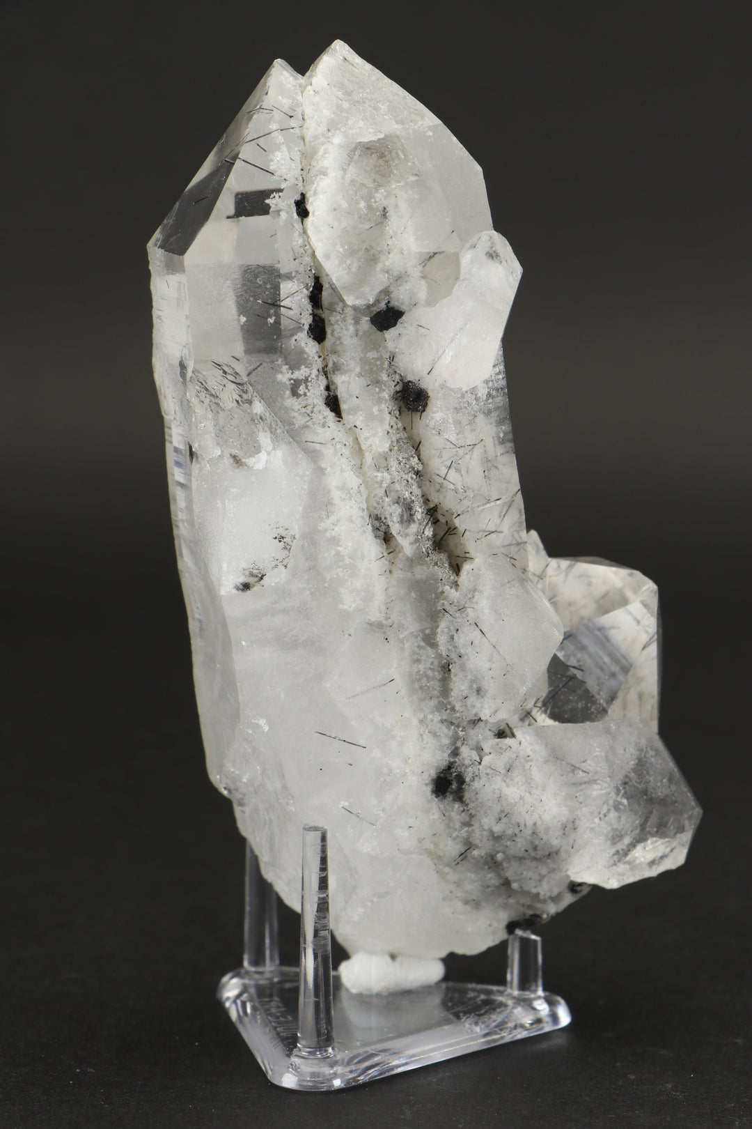 4" Quartz with Chlorite and Black Rutile Inclusions DX792