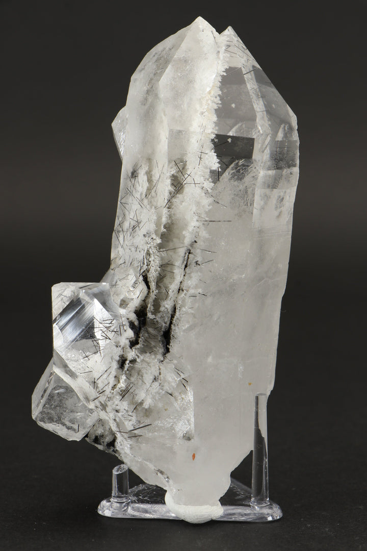 4" Quartz with Chlorite and Black Rutile Inclusions DX792