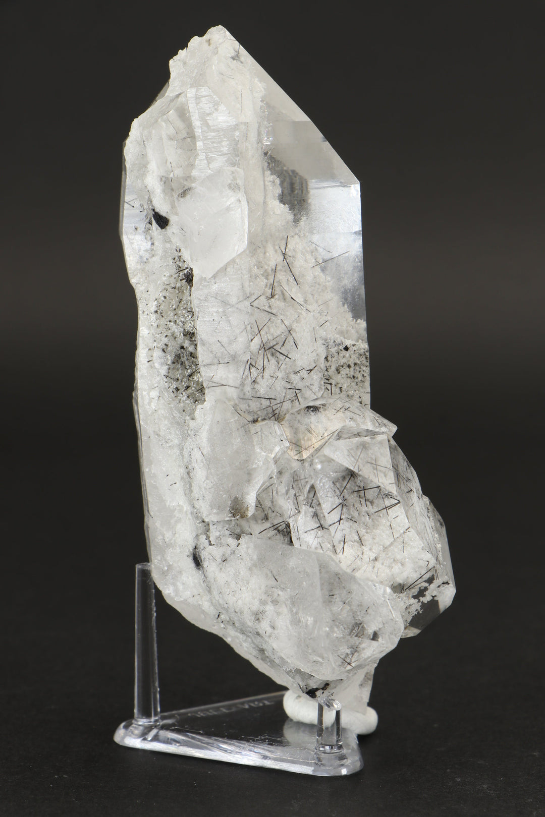 4" Quartz with Chlorite and Black Rutile Inclusions DX792