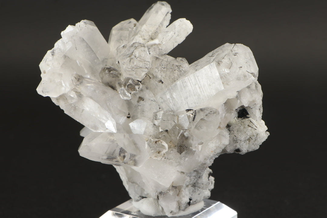 3.25" Quartz Cluster with Chlorite and Black Rutile Inclusions DX810