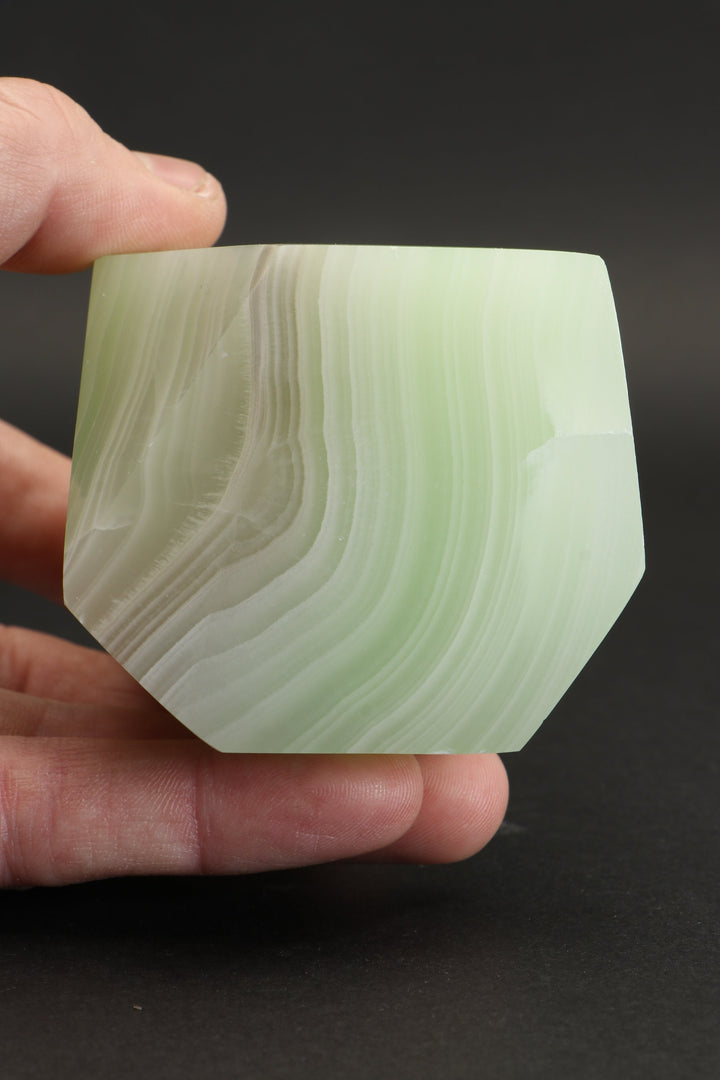 Fluorescent Banded Green Calcite Freeform TZ108