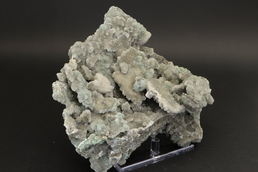 Druzy Quartz on Green Fluorite Specimen from Inner Mongolia, China TU3010