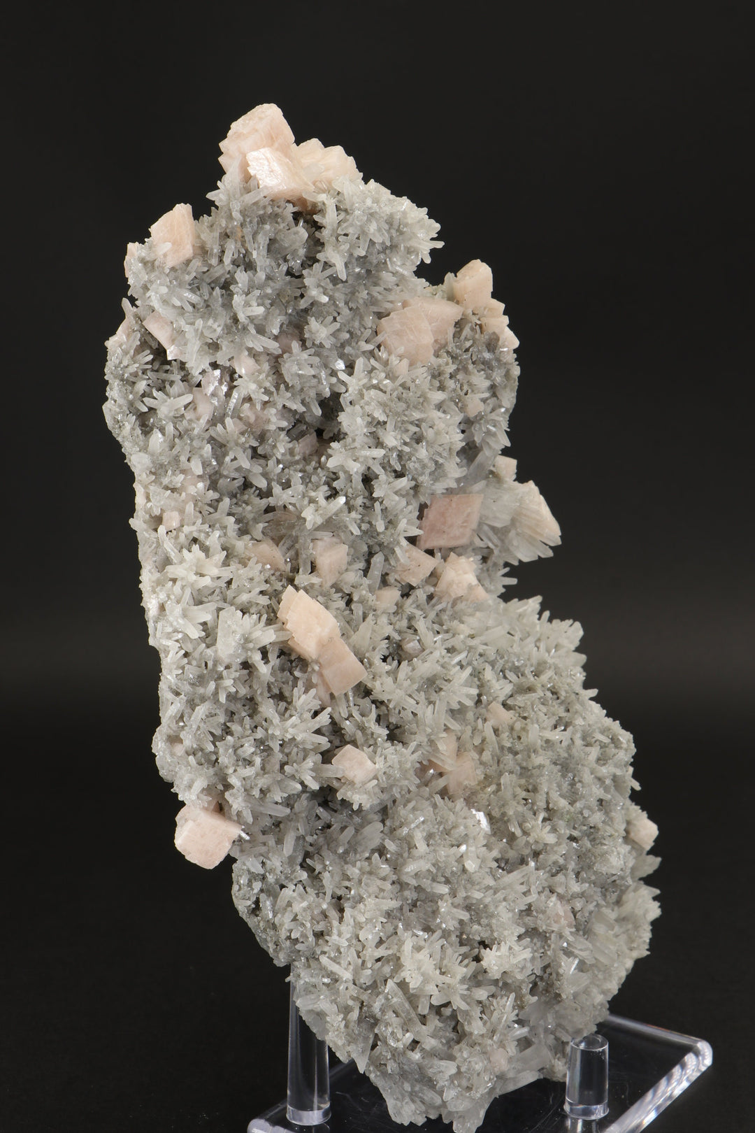 Needle Quartz Cluster with Pink Dolomite Crystals DX1485