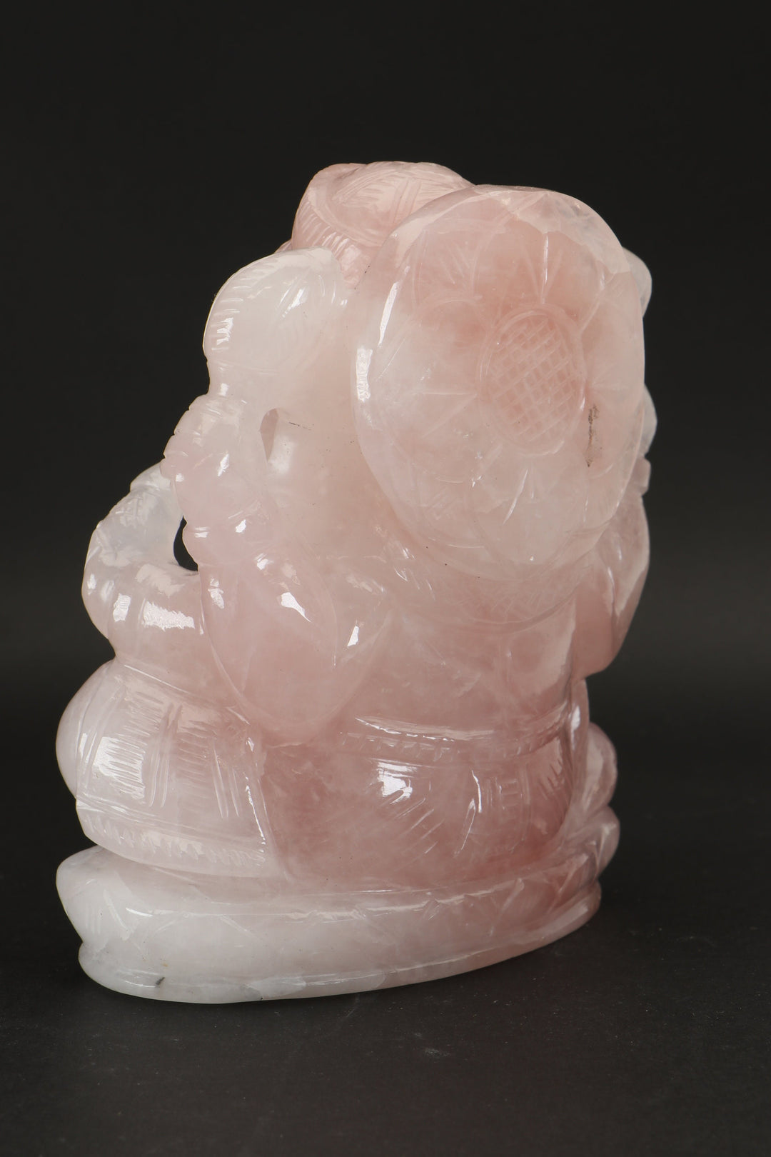 Rose Quartz Ganesha Statue DD1347