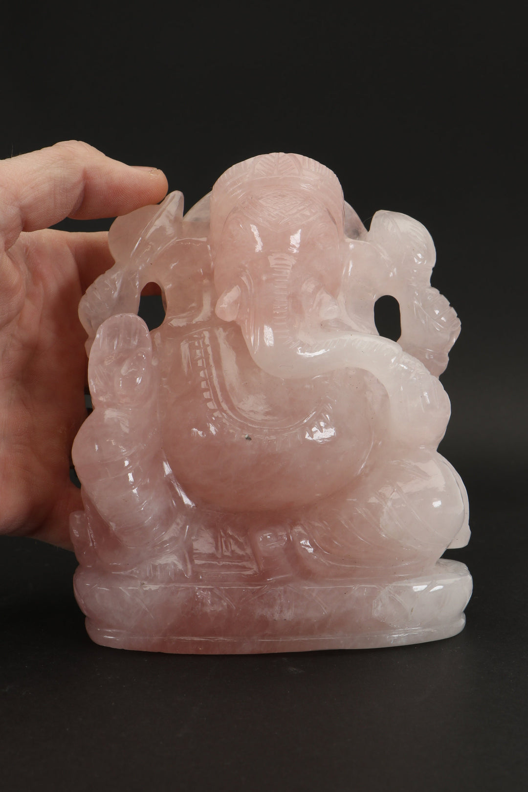 Rose Quartz Ganesha Statue DD1347