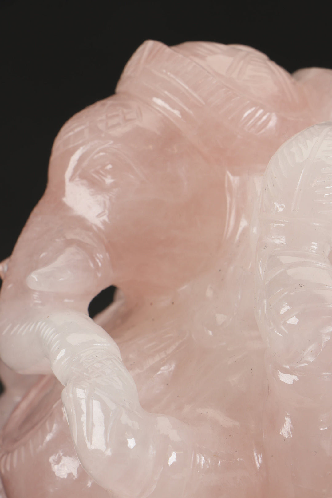 Rose Quartz Ganesha Statue DD1347