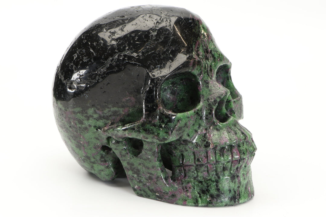 5" Ruby in Zoisite Crystal Skull Carving TU2365