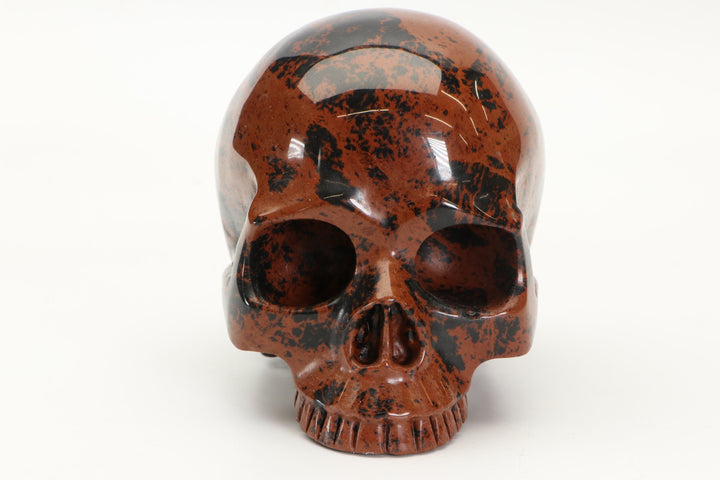 Mahogany Obsidian Pirate Skull Carving DD3430