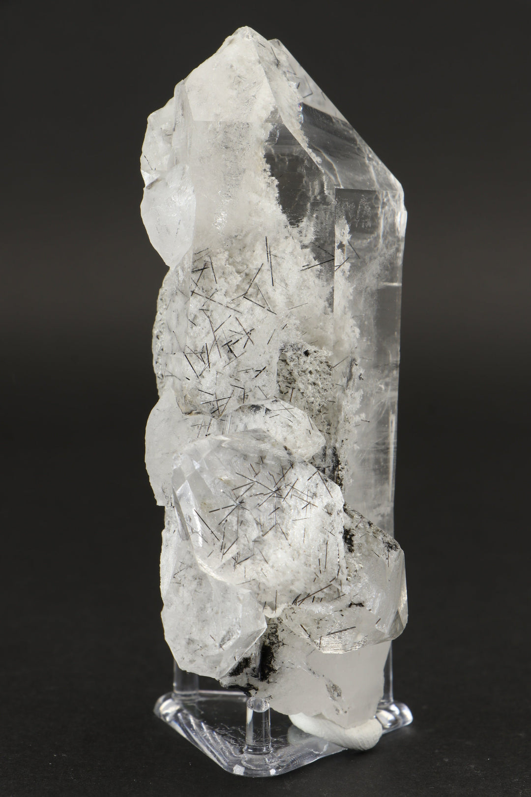 4" Quartz with Chlorite and Black Rutile Inclusions DX792