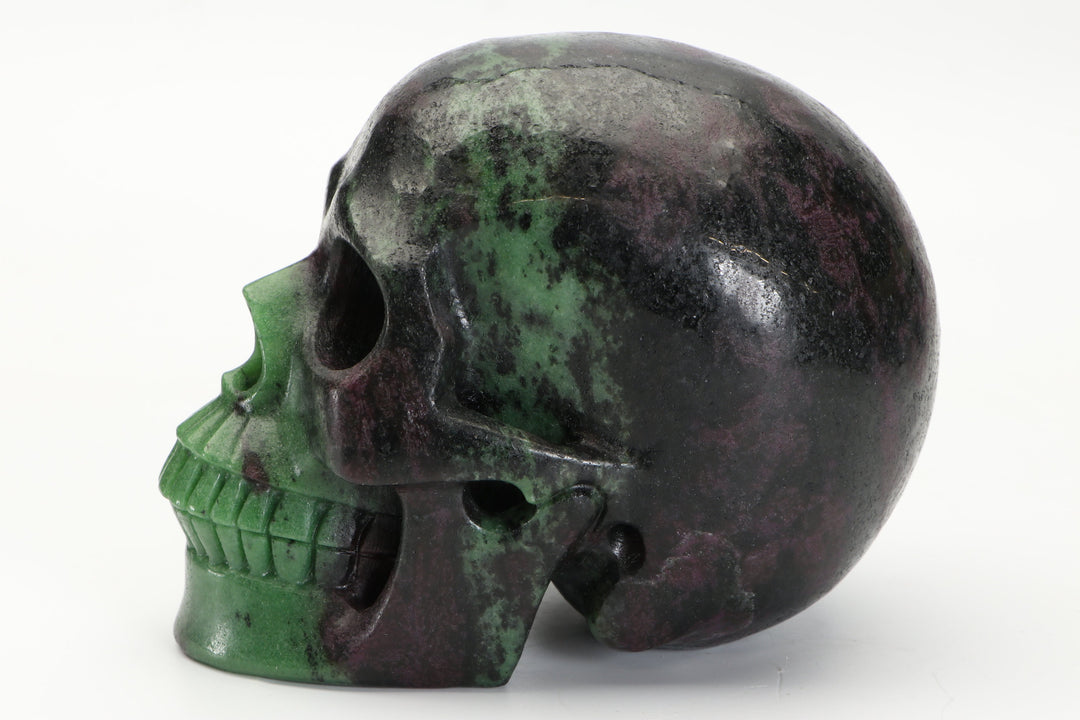 Ruby Zoisite Skull Carving TU1251