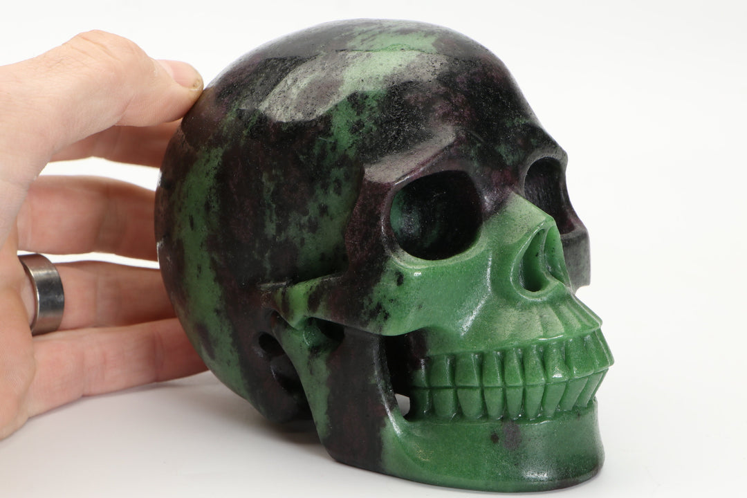 Ruby Zoisite Skull Carving TU1251