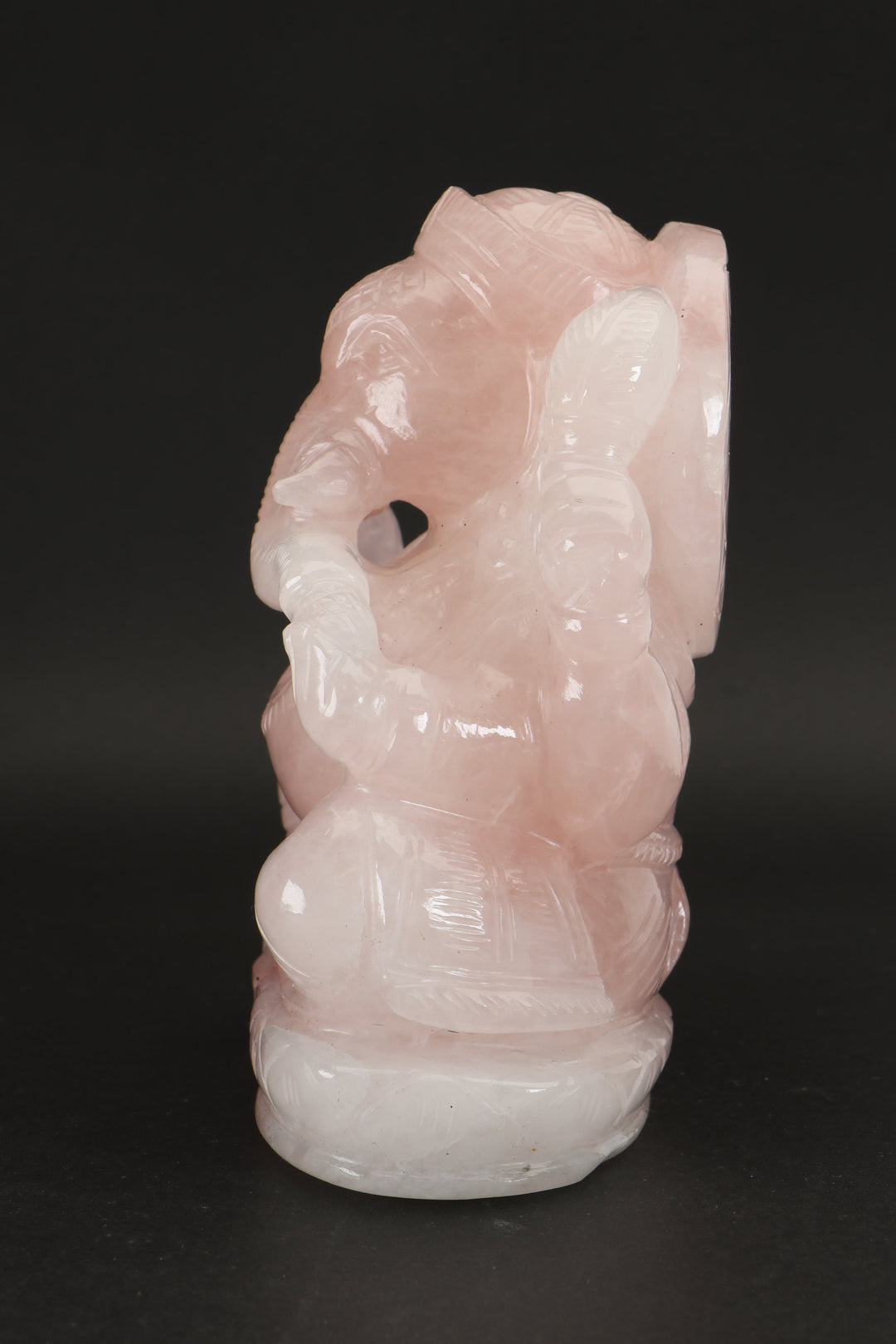 Rose Quartz Ganesha Statue DD1347