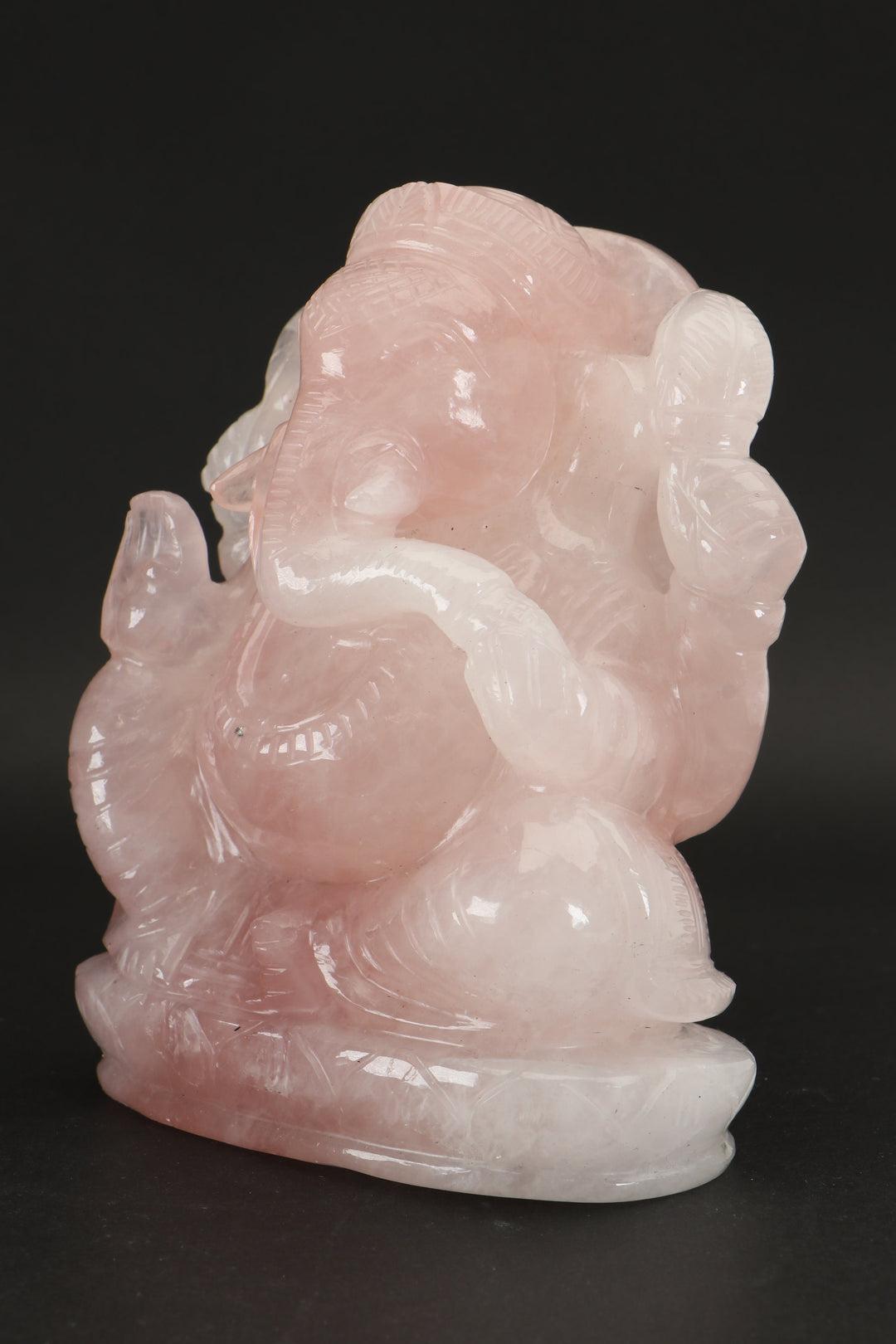 Rose Quartz Ganesha Statue DD1347