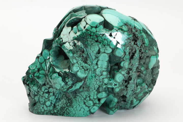 5" Malachite Crystal Skull Carving DM185