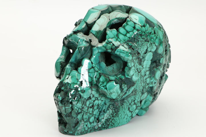 5" Malachite Crystal Skull Carving DM185