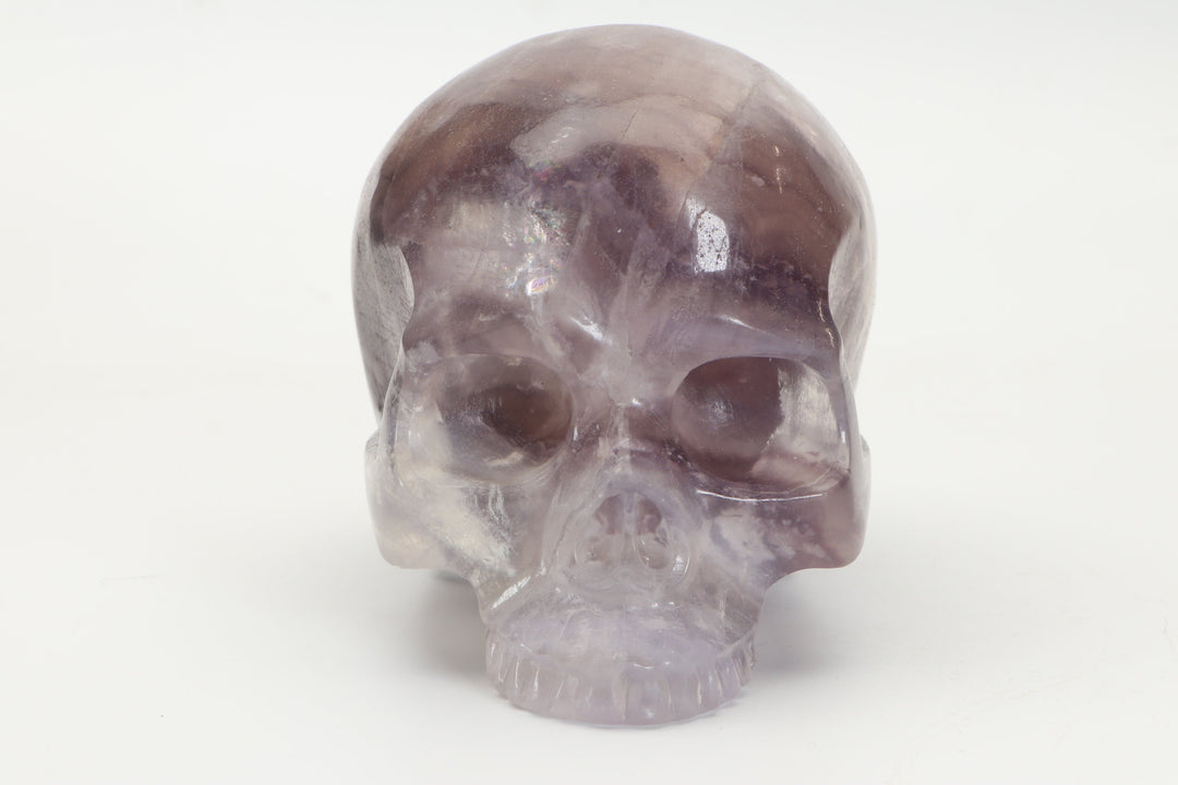 Jawless Purple Fluorite Skull Carving DD3499