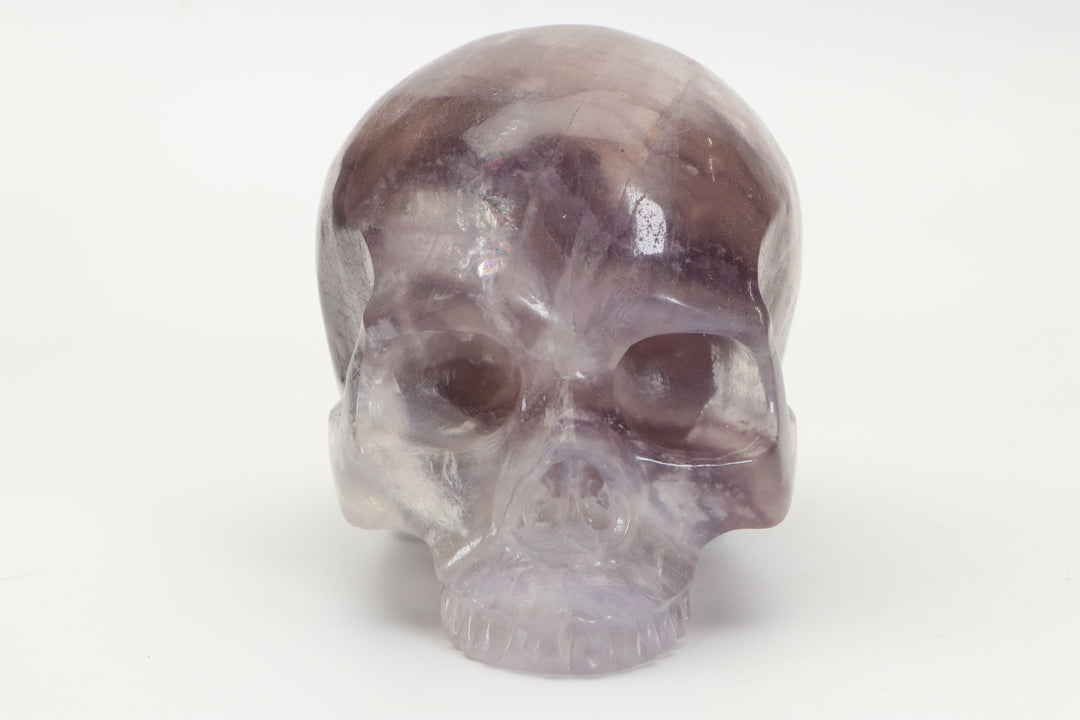 Jawless Purple Fluorite Skull Carving DD3499