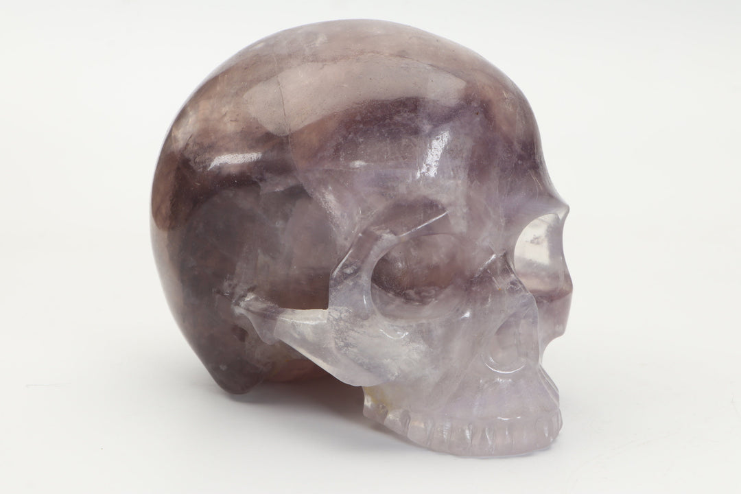 Jawless Purple Fluorite Skull Carving DD3499