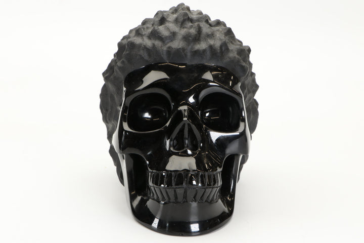 Black Obsidian Crystal Skull with Hair DD3807