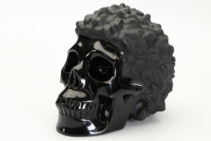 Black Obsidian Crystal Skull with Hair DD3807